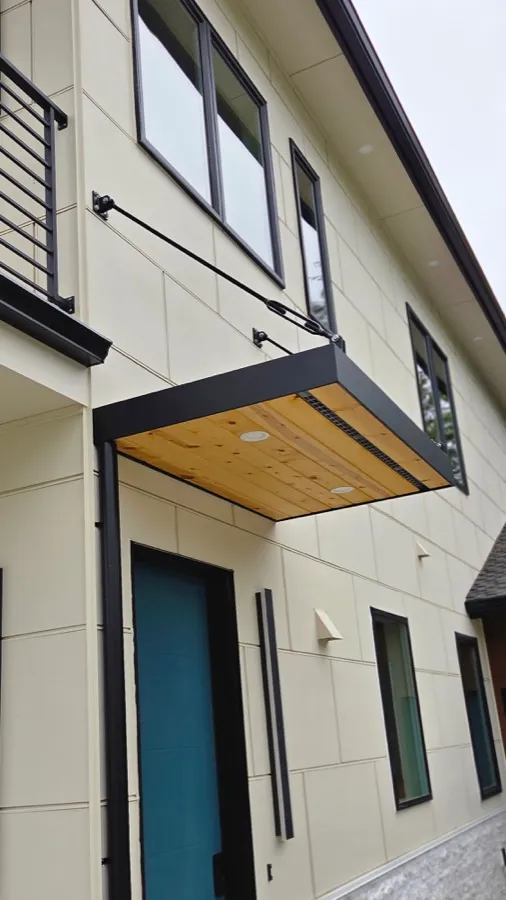 Custom metal awning and canopy installation